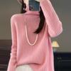 Women Sweater 100% Wool MODERN NEW SAGA Turtleneck Knit Pullover Thick Winter Jumpers Female Knit Tops