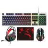 4-in-1 Wired Luminous Gaming Set: Keyboard, Mouse, Headset, Mouse Pad.