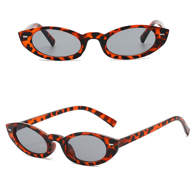 Retro Oval Cat-Eye Sunglasses – Vintage 90s Narrow Frame UV400 Fashion Eyewear for Women & Men