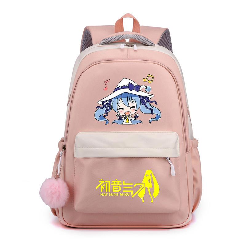 Anime Peripheral Hatsune Future School Bag Backpack Cartoon Backpack Candy Color Large Capacity Student School Bag Stationery