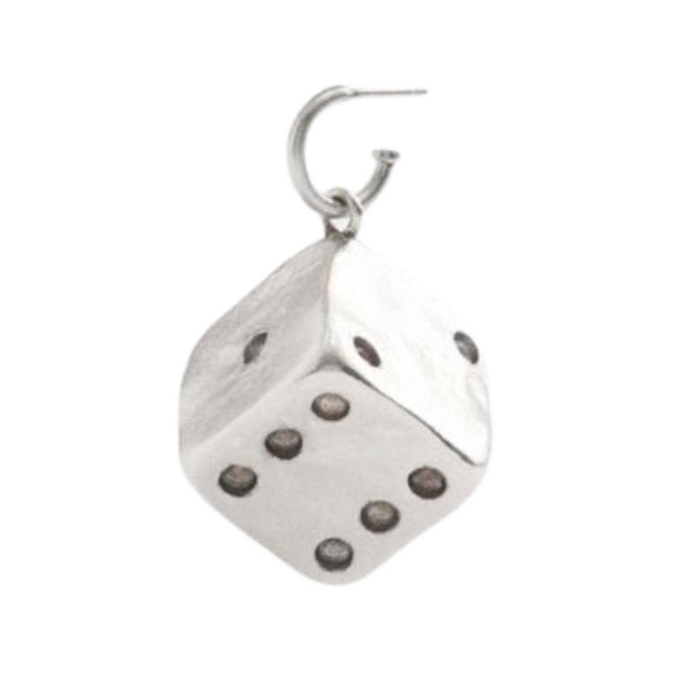 Coach Dice Design Resin Gold Plated Titanium Earrings Women earrings White CBB17-SLV F,White