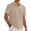 Men's Snake Bone Pattern Stretch Texture Polo Shirt, Summer Knit Jacquard Casual Short Sleeve Polo for Men