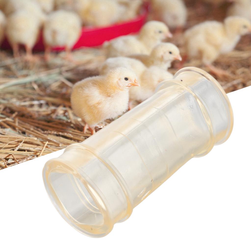 10pcs Plastic Chicken Farm Livestock Poultry Feeding Drinking Water Pipe Adapter ConnectorWhite