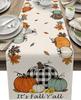 Fall Pumpkin Maple Leaf Linen Table Runner Holiday Party Decor Reusable Kitchen Dining Table Runner Thanksgiving Decorations