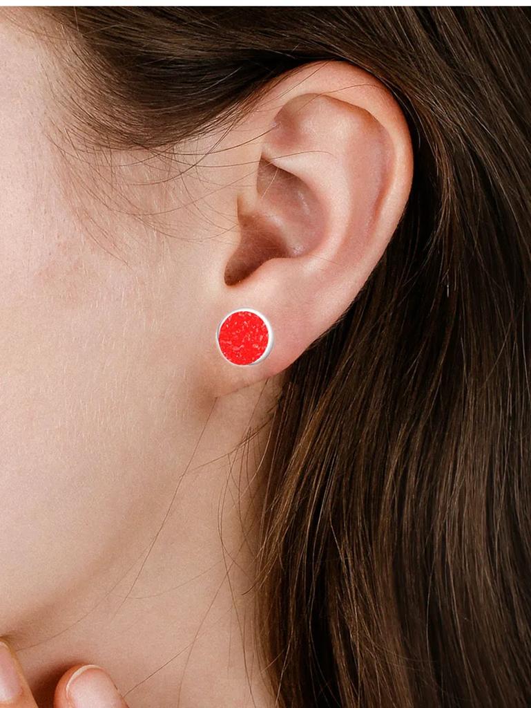 Damen Einfache Koreanische Mode Ohrstecker Kupferfarbe 2024 Trend Runde Knopf Strass Piercing Ohren Zirkon für Damen