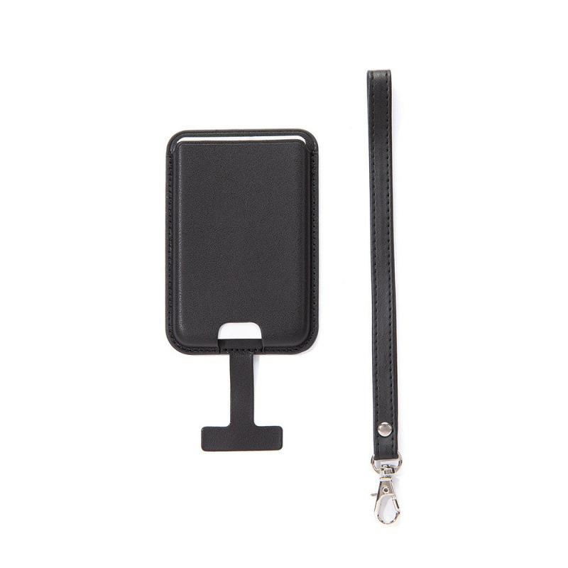 Magnetic For Leather Wallet Card Holder For Iphone 16 15 Pro Max With Anti-Lost Lanyard Wallet Case Bank Id Card Holder