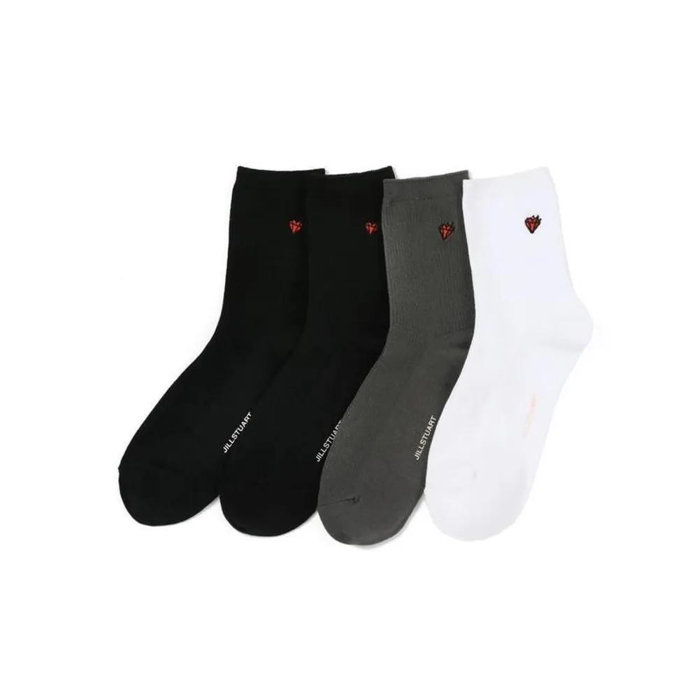 [26FW] Women's Petit Diamond Embroidered Mid-calf Socks 4-Piece Set JASS6F003BK