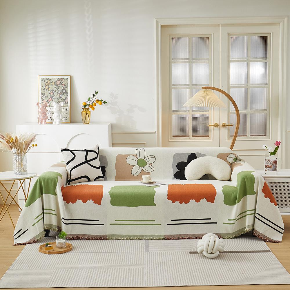 Thick Chenille Fabric Sofa Towel Simple Modern Geometric All-Inclusive Sofa Cover Cloth Anti-Scratching Universal Cover Cover