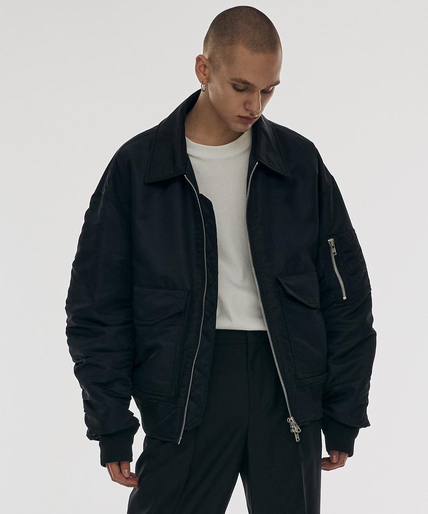 Intersection Oversized Double Pocket Ma-1 Jumper [Black]