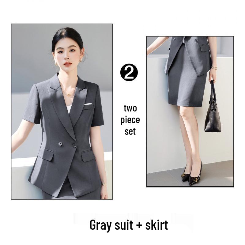 Women's Summer Short-Sleeve Suit for Elegant Professional Look