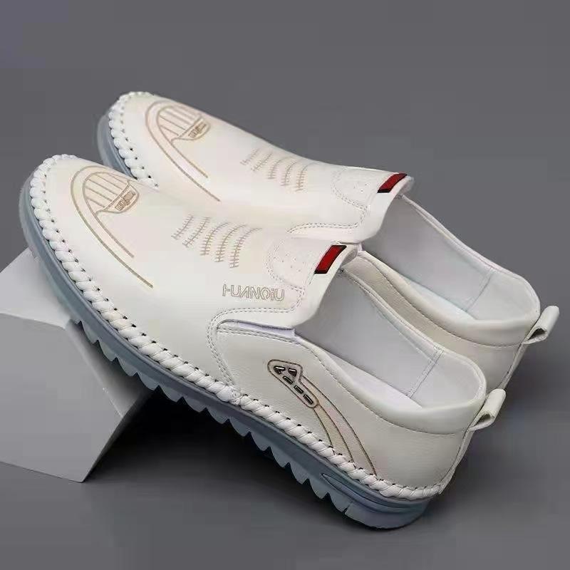 Leather Shoes Men's Spring and Autumn Fashionable Soft Leather Casual Leather Shoes Texture Wear-resistant Bean Shoes Men's Shoes