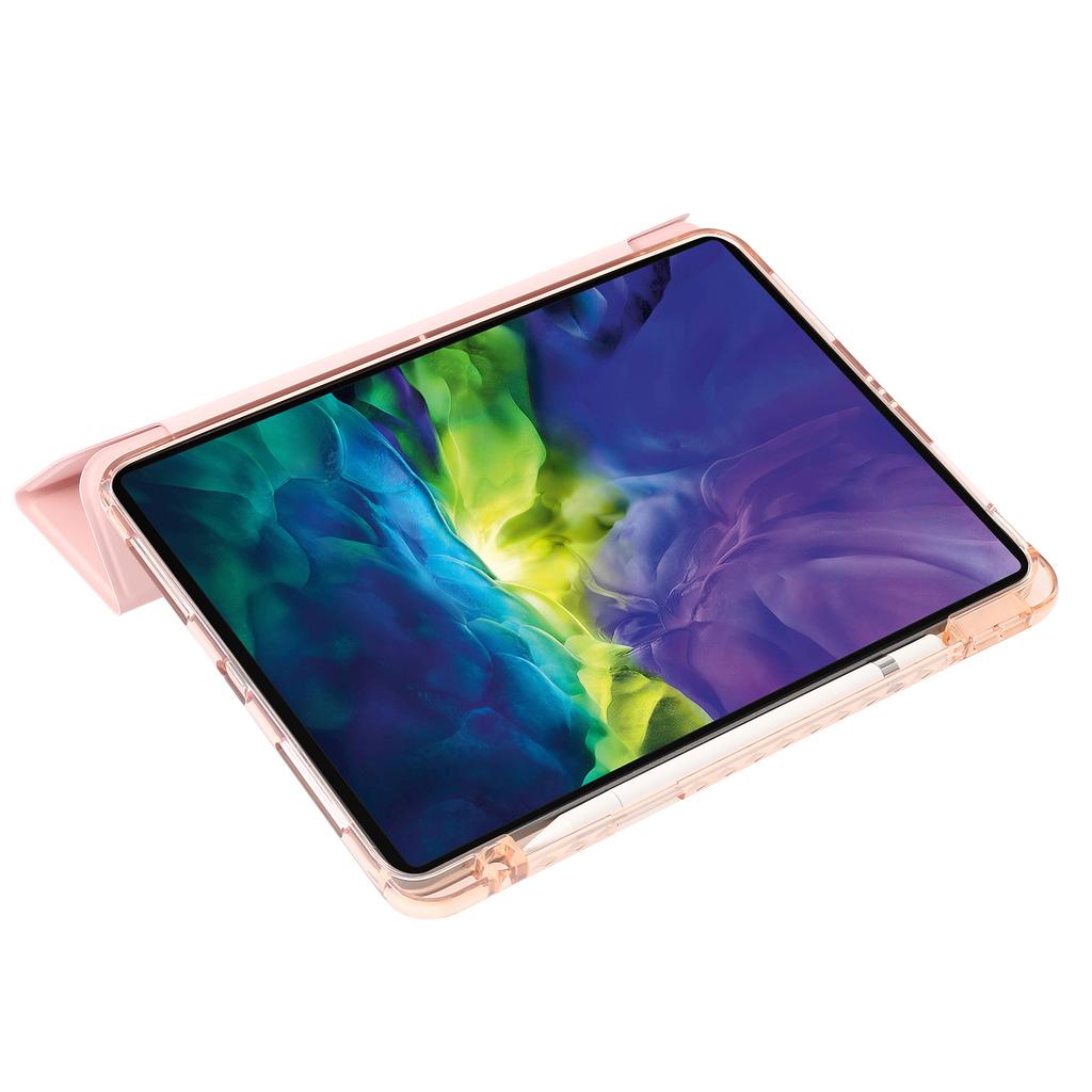 For iPad Pro 13 (2024) Tablet Case TPU+Acrylic+PU Drop Protection Cover with Tri-Fold Stand