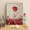 Plastic Pearl Painting Craft Set Faux Pearls Pre-Printed Canvas Set Rose Designs DIY Pearl Painting Kit for Wall Decor Gift Idea