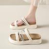 Fashion CRLAYDK Sandals for Women Platform Shoes Summer Comfortable Dressy Ladies Strap Rhinestone Slides Leather Beach Casual Slippers
