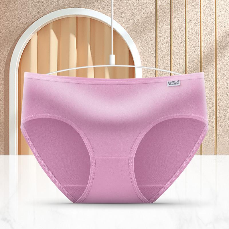 Plus Size Ladies Fashion New Cute Student Breathable Mid Waist Briefs