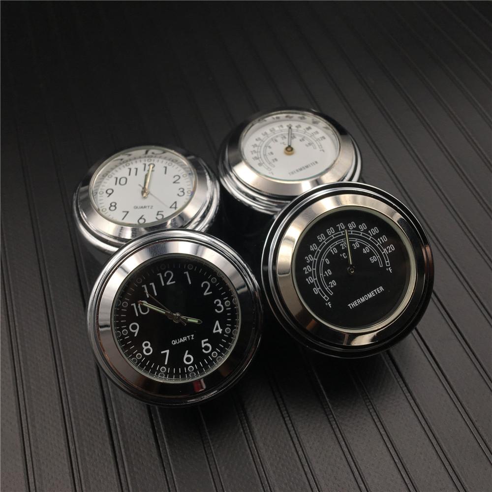 7/8" or 1" Motorcycle Handlebar Clock & Thermometer Fit For Harley Honda Yamaha Suzuki Kawasaki UTV