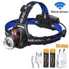 Super Brigh LED Induction Headlamp USB Rechargeable Headlight Aluminium Alloy Outdoor Waterproof Head Lamp High Lumen Head Torch