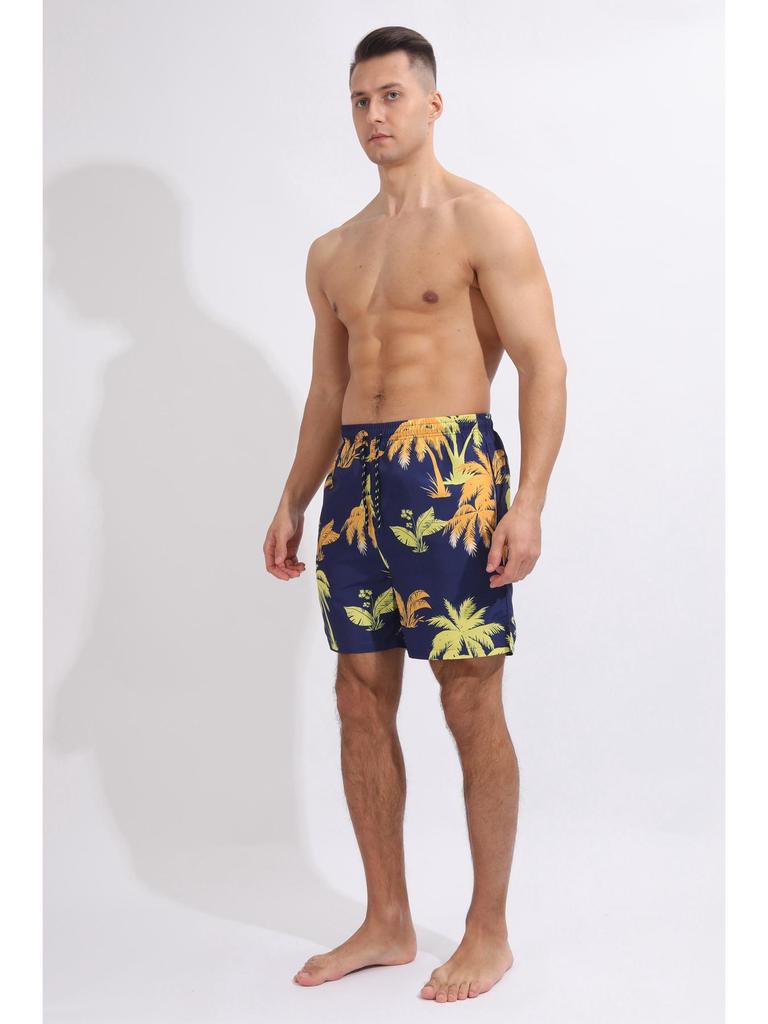 Crazy Muscle Summer Men's Printed Double Layer Plus Size Beach Shorts