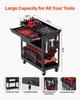 4-Tier Tool Cart On Wheels 350 Lb Rolling Work Cart with Drawer & Pegboard