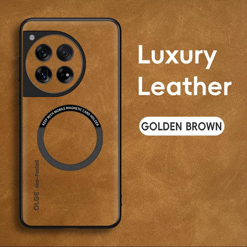 Magnetic Retro Leather Soft Case For OnePlus 12 Wireless Charging Phone Case Cover