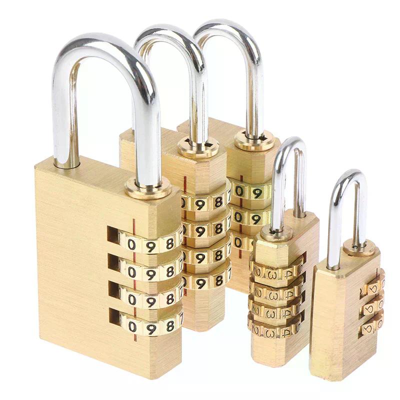 Brass Mini 3/4 Digits Number Code Lock Combination Padlock Pad Lock Resettable For Travelling Bag Door Cabinet