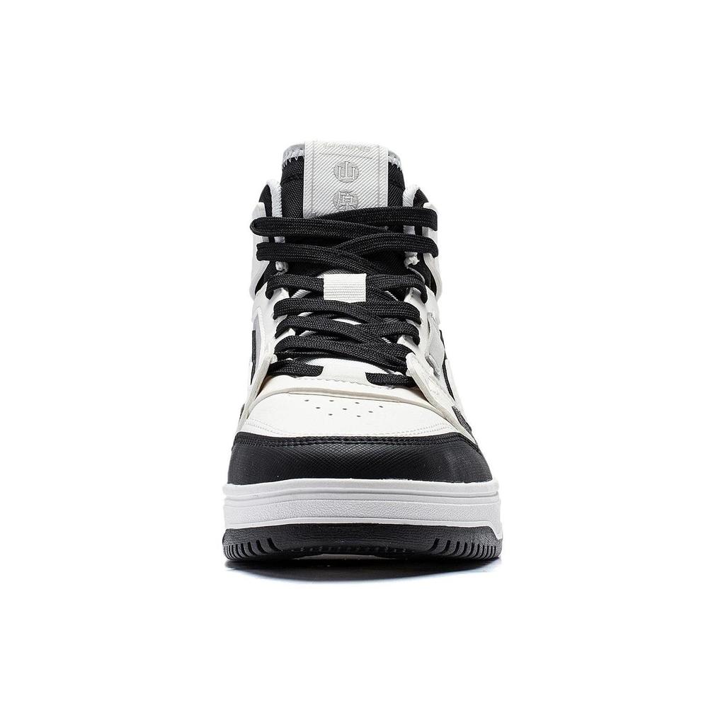 Li Ning Mountain Origin 2.0 Slip Resistant Abrasion Resistant High top Skateboard Shoes Women's Black White AGCT346-1