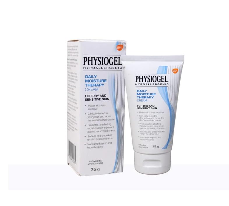 Physiogel Hypoallergenic Daily Moisture Therapy Cream For Normal, Dry & Sensitive Skin, Provides Long Lasting Moisture, 75g