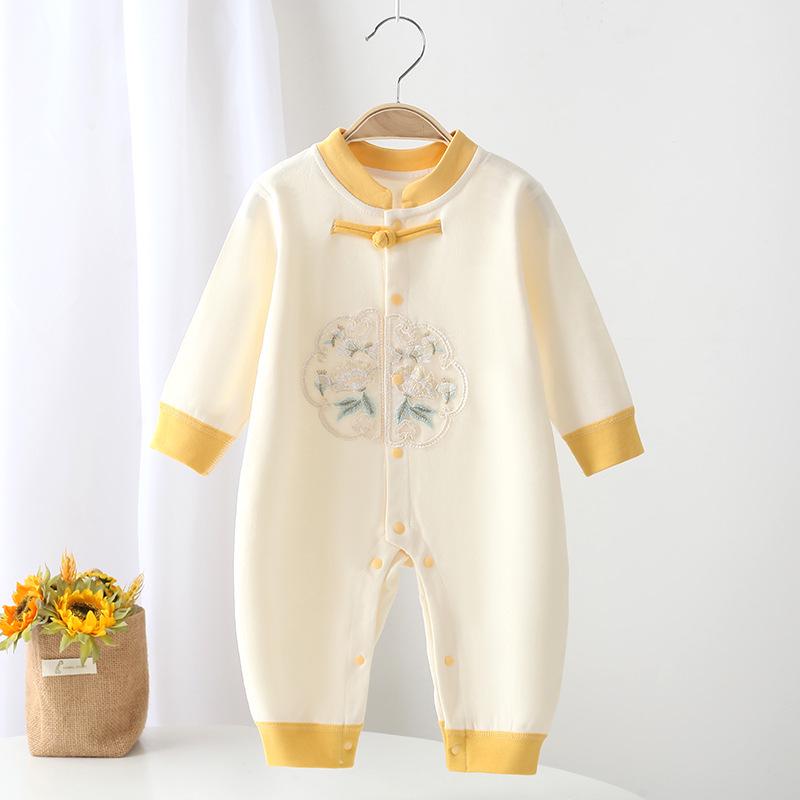 

Year-Round Pure Cotton Chinese Style Baby Jumpsuit 80 cm бежевый