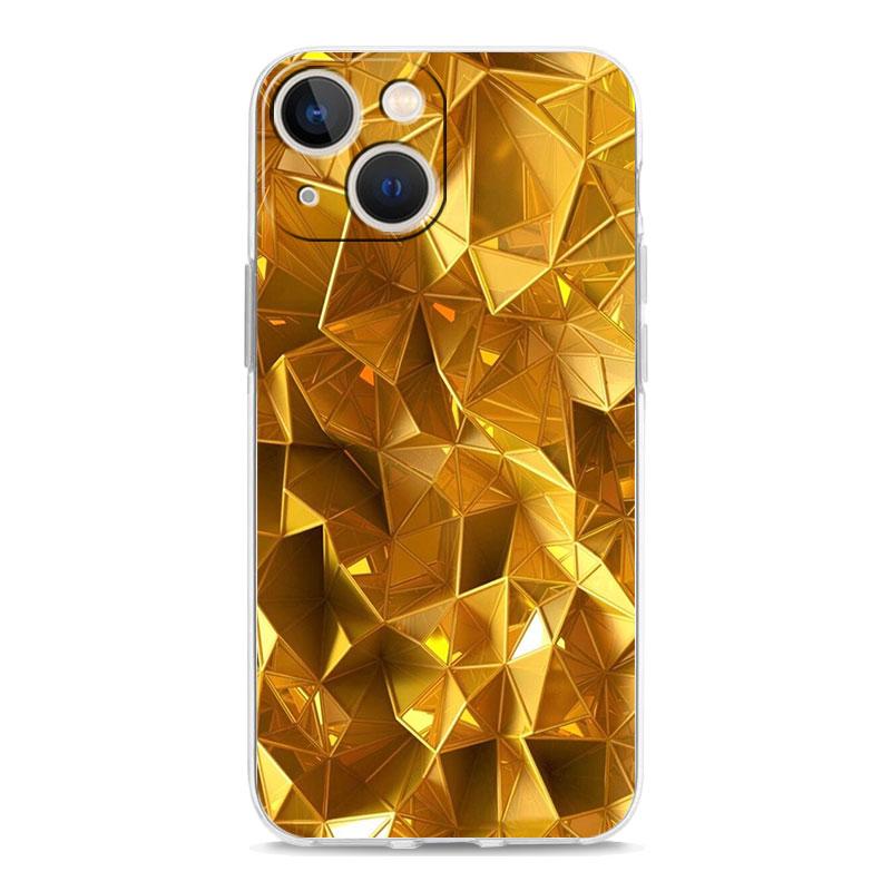 Phone Case For iPhone 17 Cases iPhone Air 16 15 12 13 14 Pro Max 7 8 Plus 16Pro iPhone11 Clear Soft Cover Gold Art