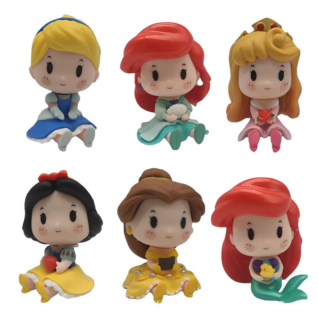 Disney Princess Snow White Mermaid Figure Set Mini Toys Dolls Model Girls