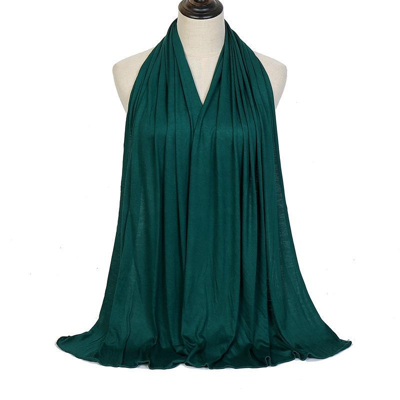Multicolor Soft Cotton Muslim Headscarf Lace Kerchief Monochrome Ladies Splicing Fashion Hijabs Scarf Skin-friendly Scarf Modal Hijab