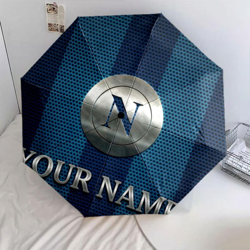 1 PC Automatic Folding Umbrella - SSC Napoli Custom Name Pattern, Portable & Foldable Design with 8 Ribs, Christmas Birthday Gifts