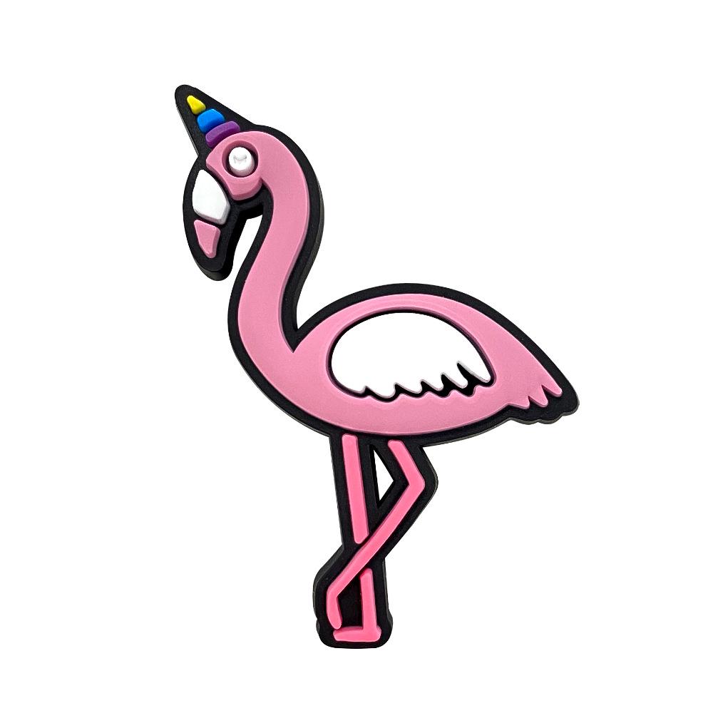 Flamingo Crocs Accessories: PVC Soft Rubber Flowers & Cartoon Shoe Buckles