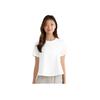 Li Ning Fitness Series Solid Color Loose Round Neck Comfortable Short Sleeve T-Shirt Women tops Off-White ATSU742-1