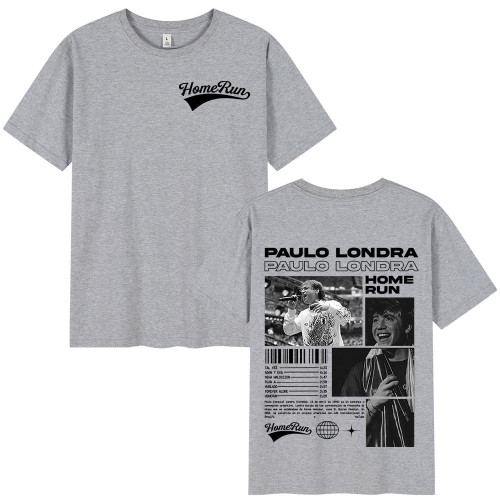 Rapper Paulo Londra Homerun Tshirts Unisexs Women Clothing Fashion Hip Hop Oversized T Shirts Casual Cotton Short Sleeve Tshirt