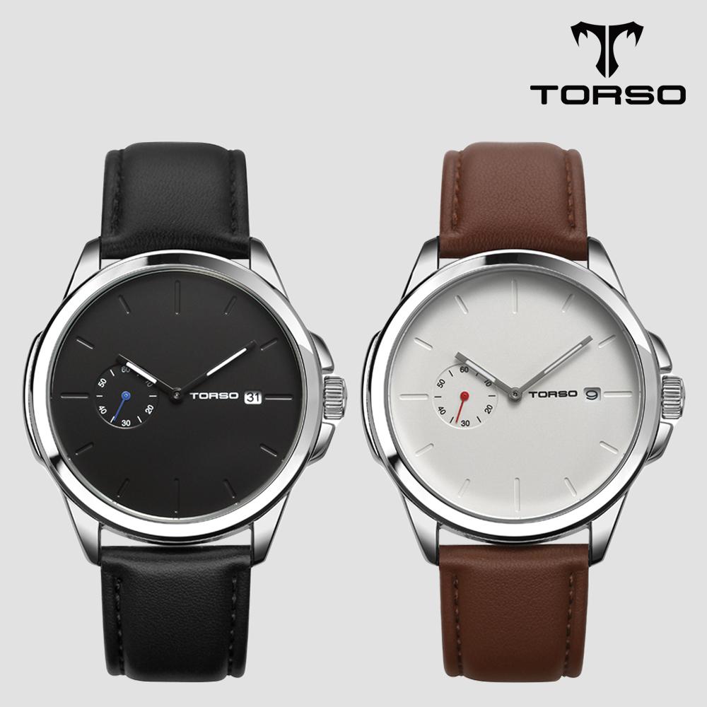 Toleuso T106L Combe Engraving Watch Leather Men'S Watch