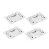 4PCS Boat Cabinet Flush Mount 316 Stainless Steel Square Flush Pull Ring Handles for Furniture