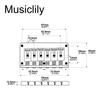 Musiclily 10.5mm String Spacing Hardtail Bridge for Fender Stratocaster/Telecaster 6-String Electric Guitars, Chrome