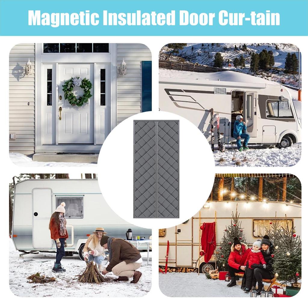 Thermal Insulated Door Curtains Windproof Magnetic Magnetic Thermal Insulated Door Curtains For Kitchens Doorway Bedrooms