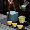 Creative Cabbage Travel Tea Set Ceramic Three Cup Outdoors Kuaike Cup Creative Portable Teaware Sets