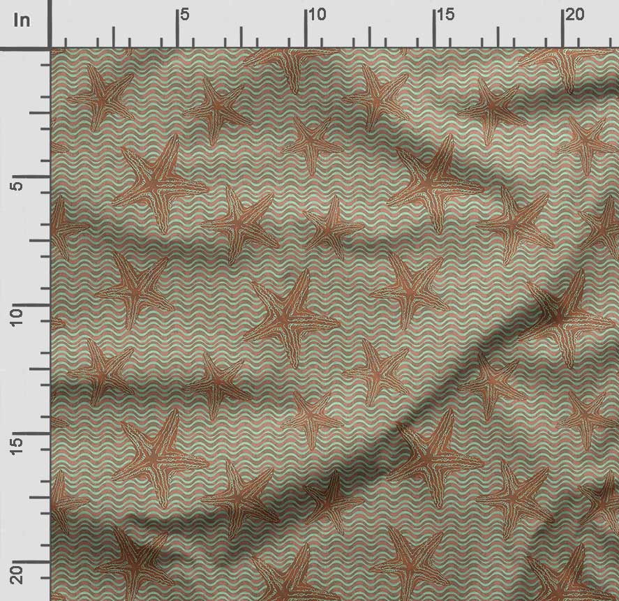 Soimoi Sea Shell Print, Cotton Cambric, Quilting Fabric prodávaná společností The Yard 42 Inch Wide, Medium Weight Cotton Fabric,