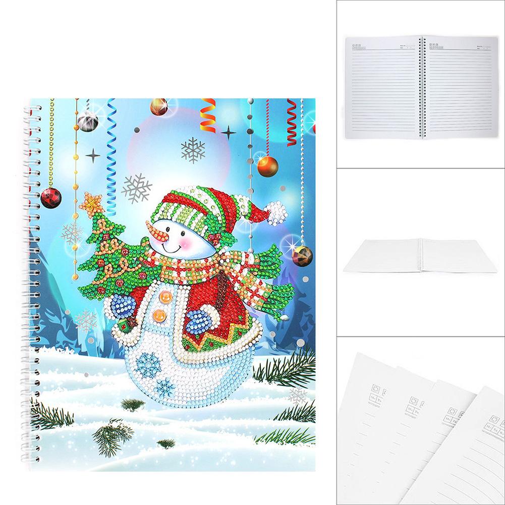 DIY Notizbuch Weihnachten Xmas Handgemachtes Bohrmaterial-Set Schneemann-Muster