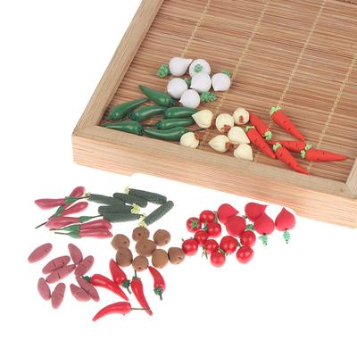 10 Stück/Set 1:12 Puppenhaus-Obst-Gemüse-Karotten-Tomaten-Rettich-Küchendekor-Spielzeug