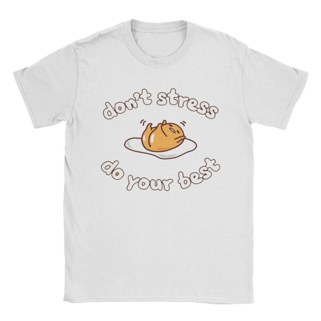 Gudetama Work Hard Sleep Harder  T Shirts  100% Cotton Clothing Crazy Short Sleeve Round Collar Tee Shirt Printed T-Shirt