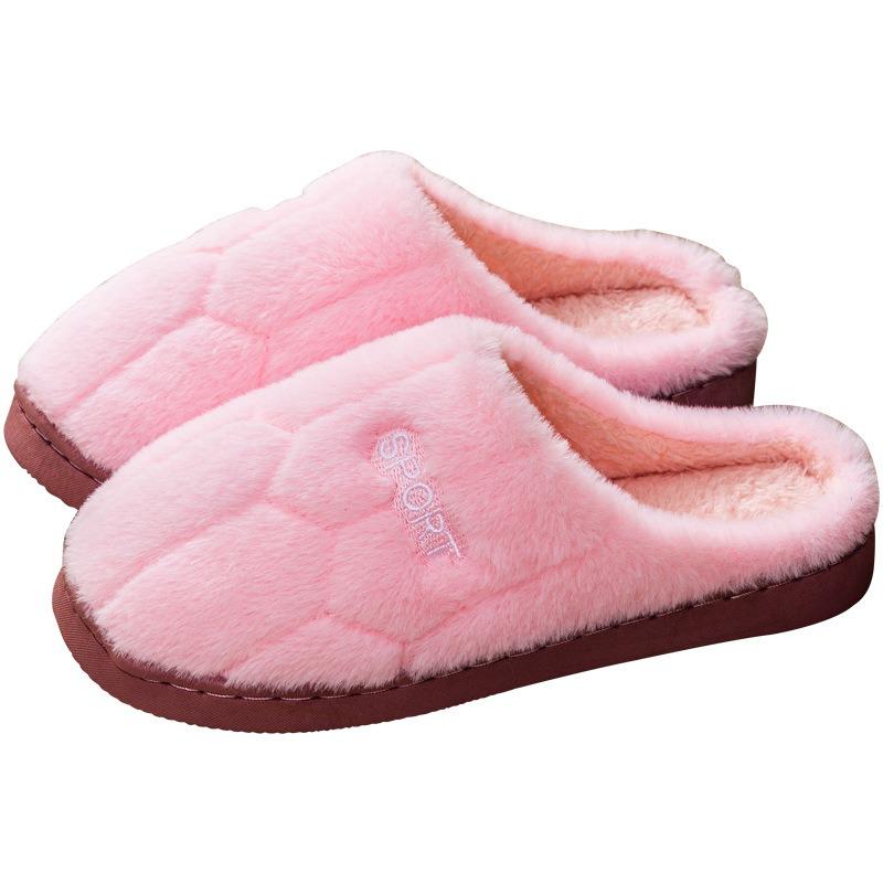 Cotton slippers women's winter home indoor home home warm non-slip thick bottom couple new wool slippers men's autumn and winter