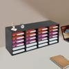 24 Compartment Paper and Mail Organizer,with Adjustable and Removable Shelves, Countertop Literature Sorter(Black)