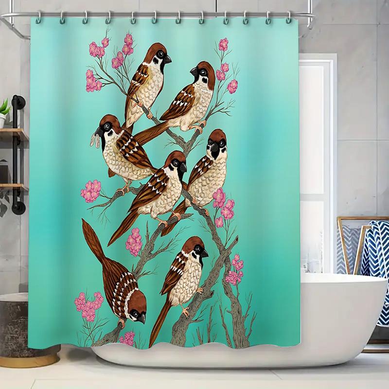 

Цветочная шторка для душа Ботанический узор Природа Декор для ванной Комната Сельский стиль Домашний текстиль Водонепроницаемая тканевая панель 90x180cm