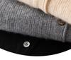 Women's Ribbed V-Neck Cashmere Cardigan - Long Sleeve, Loose Fit, Casual Base Layer Sweater.