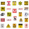 50 Realistic Warning Signs Recognition Children'S Stickers English Early Childhood Education Stickers