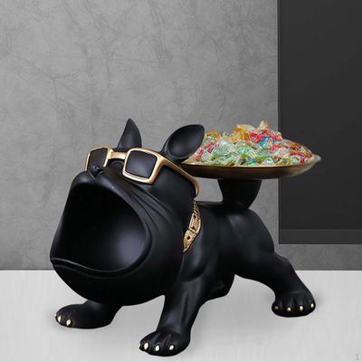 Köpek Masa Depolama Tepsisi Heykeli Heykelcik Moda Masaüstü Dekorasyon Kase Mücevher Heykeli